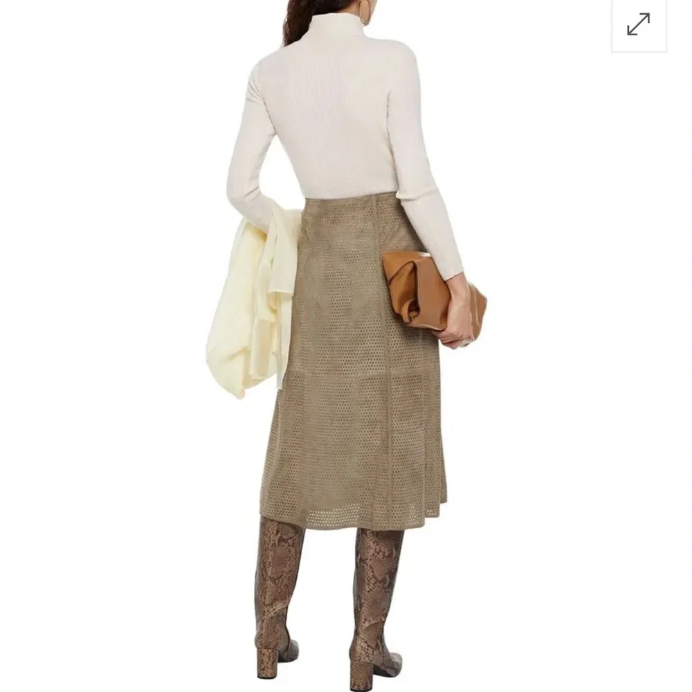 Theory Tan Midi Skirt - Picture 2 of 6